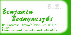 benjamin mednyanszki business card